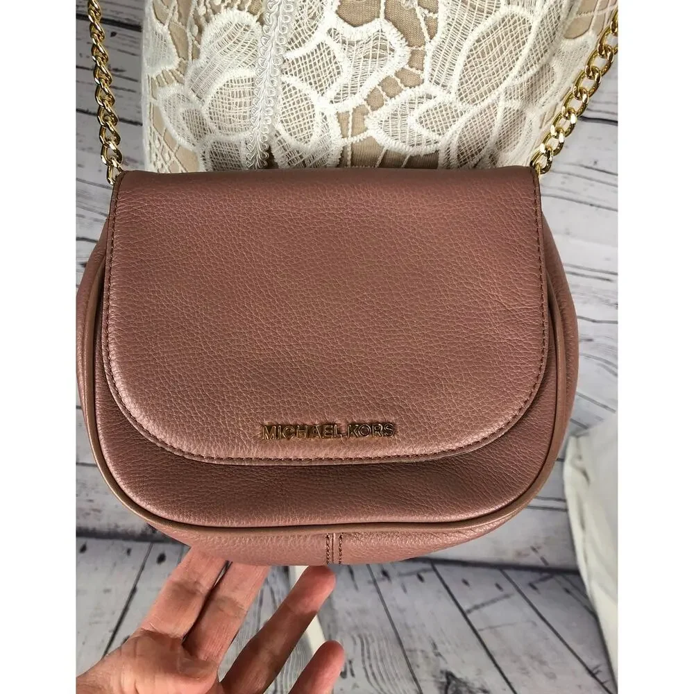 Michael Kors Crossbody brown with gold chain handle